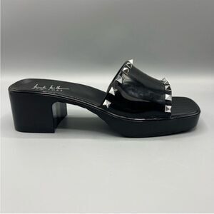 Nicole Miller Block Heel Studded Sandals